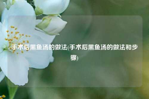 手术后黑鱼汤的做法(手术后黑鱼汤的做法和步骤)