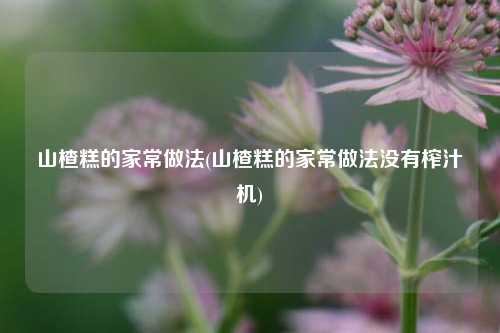 山楂糕的家常做法(山楂糕的家常做法没有榨汁机)