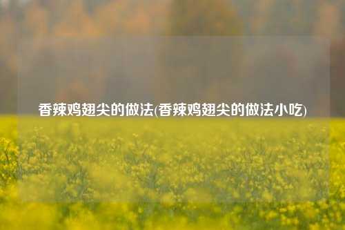 香辣鸡翅尖的做法(香辣鸡翅尖的做法小吃)